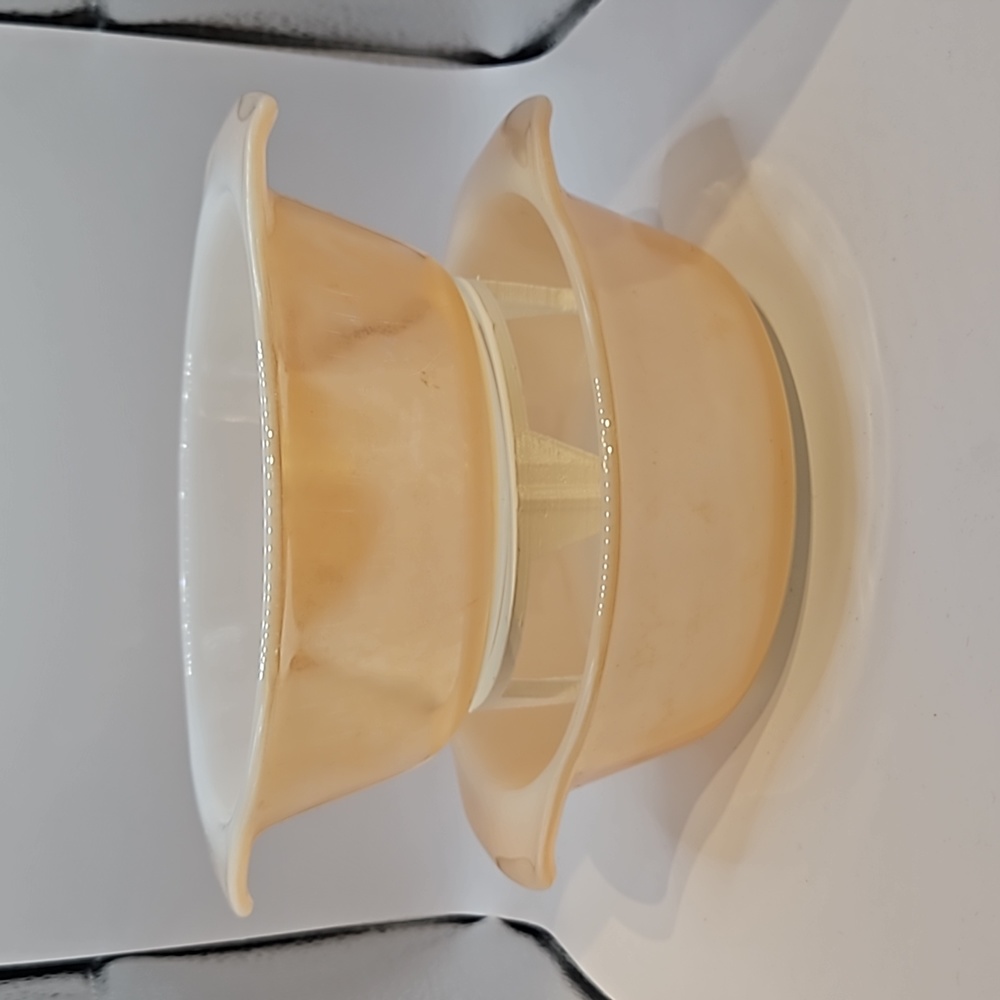 2Anchor Hocking Fire King 472 Peach Lustre 12 oz Oven Ware Baking Casserole Dish